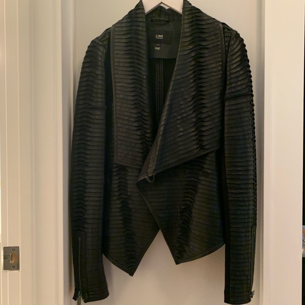 LINE Leather Motorcycle Jacket